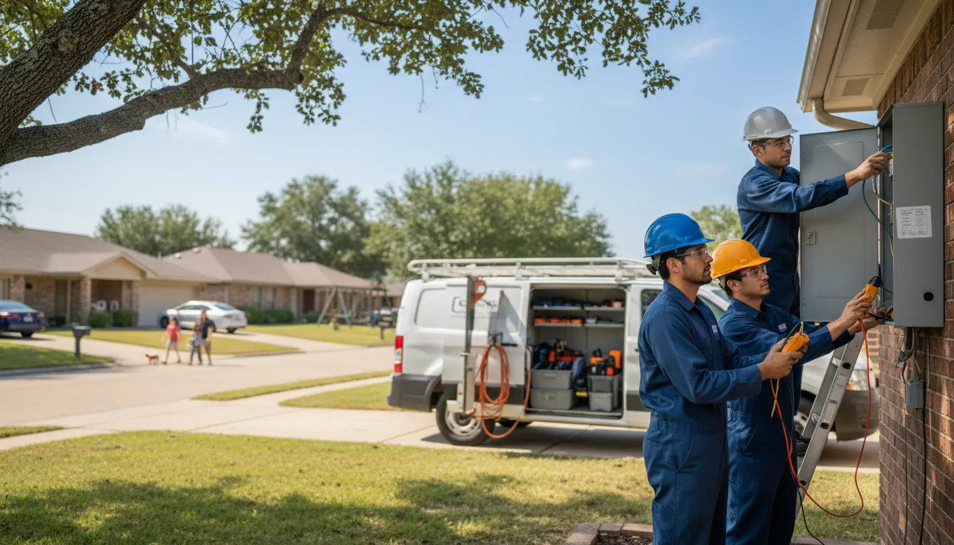 Certified electrician providing emergency electrical services in Tom Bean, TX